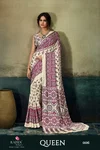 Queen By Rajtex Modal Satin Ajrakh Print Saree Collection